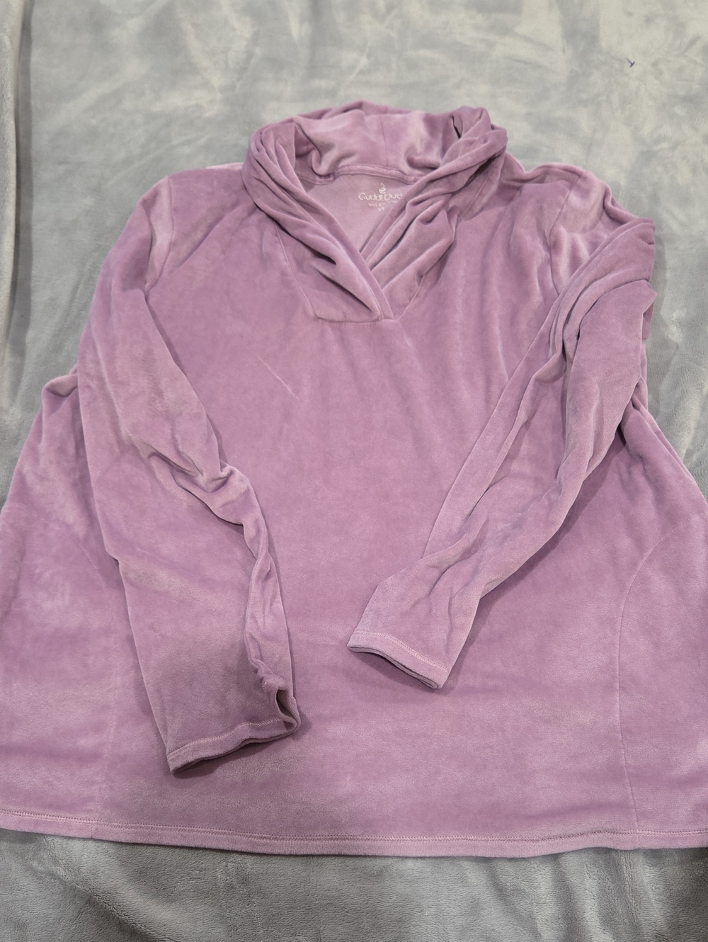 Cuddl Duds Soft Lilac Cowl Neck Pullover
